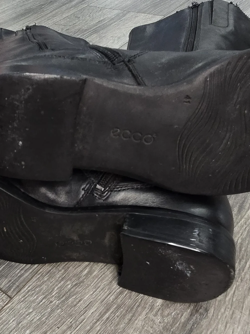 ECCO Hobart Women’s EU 41 US 10-10.5 Black Leather Knee High Riding Boots Triple